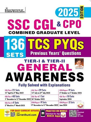 SSC CGL and CPO TCS PYQs Tier 1 and Tier 2 General Awareness 136 Sets (English Medium) (5230)(English, Hardcover, unknown)