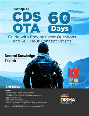 Conquer CDS OTA in 60 Days - Guide with Previous Year Questions and 60+ Hour Concept Videos 2nd Edition | General Knowledge & English(Paperback, Disha Experts)