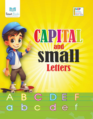 Capital and Small Letters Book for Kids by Smart Books | Alphabet Learning Book for Preschool & LKG Students | Early Education for 3-5 Years Old | 56 Pages | 8.5x11 Inch | 68 GSM Paper | English Medium(Paperback, Smart Books)