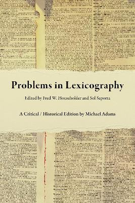 Problems in Lexicography(English, Paperback, Adams Michael)