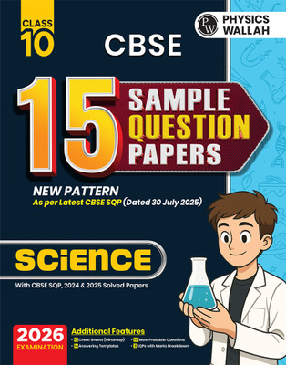 PW CBSE 15 Sample Question Papers Class 10 Science For 2026 Board Exam New pattern(Paperback, PW)