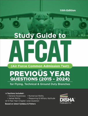 Study Guide to Afcat (Air Force Common Admission Test) with Previous Year Questions for Flying Technical & Ground Duty Branches (2015 - 2024)(English, Paperback, unknown)
