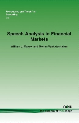 Speech Analysis in Financial Markets(English, Paperback, Mayew William J.)