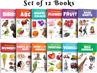 My First (Eng-Hindi) Picture Book Collection For Early Learning : Learning book for kids, Educational picture books for toddlers, Collection With 12 Topics, birthday gifts for Kids(Paperback, GOWOO)