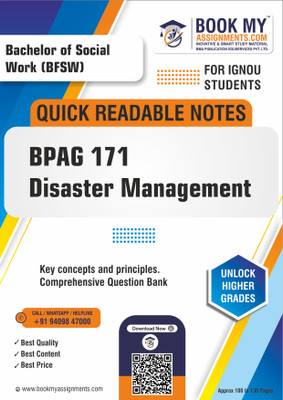 IGNOU BPAG 171 Disaster Management Quick Readable Notes for Ultimate Study Success - High-Quality 80 GSM A4 Paper Ensures Clear Prints for Enhanced Learning - English Edition(Paperback, BMA Publication)