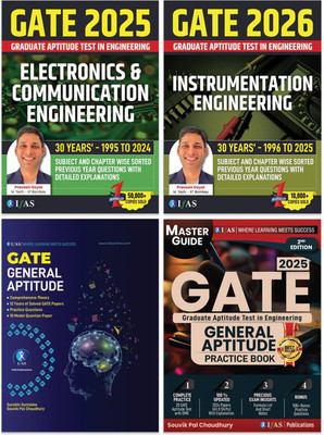 Gate Electronics and Communication, Instrumentation , General Aptitude (Theory & Practice)  - 2026 [Set of 4 Books] | Previous Years Solved Question Papers | Chapter wise PYQ Question Bank Sorted with Detailed Explanations | Best Study Material Useful for Electronics and Communication & Instrumentat