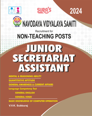 SURA`S NVS (NAVODAYA VIDYALAYA SAMITI) Non-Teaching Posts Junior Secretariat Assistant Exam Book Guide in English Medium 2024(Paperback, V.V.K SUBBURAJ)