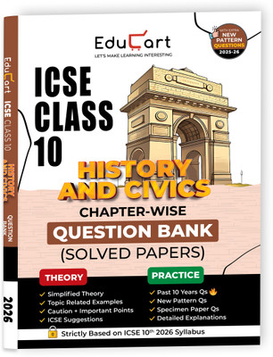 Educart ICSE Class 10 History and Civics Chapter-wise Question Bank (Solved Papers) 2025-26 - Strictly Based on New Syllabus 2026(English, Paperback, Educart)