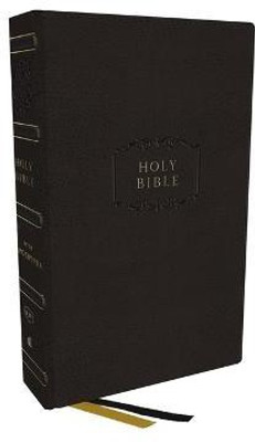 KJV Holy Bible with Apocrypha and 73,000 Center-Column Cross References, Black Leathersoft, Red Letter, Comfort Print: King James Version(English, Leather / fine binding, Thomas Nelson)