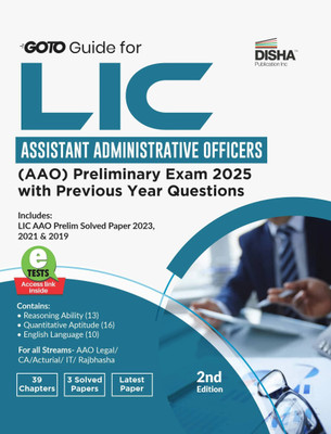 Disha GoTo Guide to LIC Assistant Administrative Officers (AAO) Preliminary Exam 2025 with Previous Year Questions 2rd Edition��(English, Paperback, Disha Experts)(English, Paperback, Disha Experts)