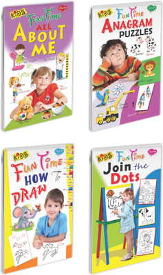 Kids Fun Time : All About Me, Anagram Puzzles, How to Draw and Join the Dots book for kids : Fun time activity book, Activity book for children, Children's puzzle book | Combo of 4 book for kids(Paperback, SAWAN)
