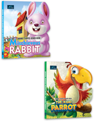 Animal Shaped Story Board Book - The Kind Parrot, Mischievous Rabbit - Set Of 2(English, Paperback, Gupta Anurag)