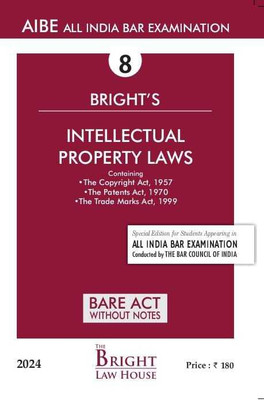 Intellectual Property Laws (English) Bare Act (Without Notes) For All India Bar Examination(Paperback, Bright Bare Acts (English) (Without Notes))