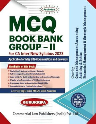 MCQ Bank for Ca Intermediat Group II (Edition1st Edition, 2024)(English, Paperback, unknown)