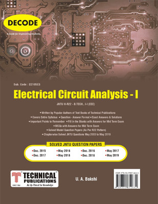 Electrical Circuit Analysis - I for JNTU-H 22 Course (I - I - EEE- EE105ES) (Decode)(Paperback, UDAY A. BAKSHI)