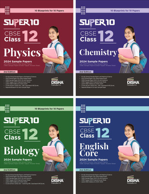 Combo of Super 10 CBSE Class 12 Physics, Chemistry, Biology & English Core 2024 Sample Papers | 2023 Previous Year Solved Papers | 2020 Topper Answer Sheet 2nd Edition | Solutions with marking scheme(Paperback, Disha Experts)