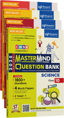 Social Science, Science, Maths Std, English (4 Books Big Billion Day Deal Bundle) Class 10 CBSE Question Bank by Mastermind for 2025 Exams  - Blueprint Education's CBSE Topper’s Choice Most Recommended and Bestselling Question Bank for 2025 Board Exams(Paperback, Blueprint Editorial Board)