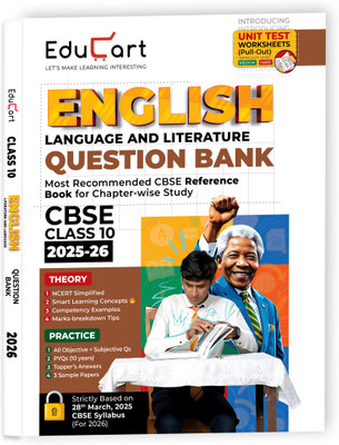 Educart CBSE Question Bank Class 10 English 2025-26 on new Syllabus 2026 (Introducing Unit Test Worksheets)(Paperback, Educart)