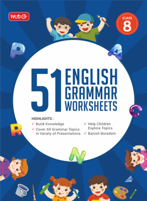 MTG 51 English Grammar Worksheets Class 8 – Grammar Work books to practice English concepts in interactive way (Based on CBSE/NCERT)(Paperback, MTG Editorial Board)