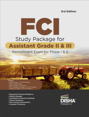 FCI Study Package for Assistant Grade II & III Recruitment Exam for Phase I & II 3rd Edition | Previous Year Solved Paper | Food Corporation of India(Paperback, Disha Experts)
