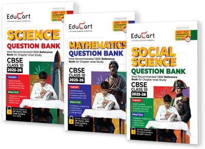 Educart CBSE Question Bank Class 10 Bundle - Science, Mathematics and Social Science on New Syllabus 2025-26 (Introducing Unit Test Worksheets for 2026 Boards)(Paperback, Prashant Kirad, Digraj Singh Rajput, Mansi Sharma, Educart)