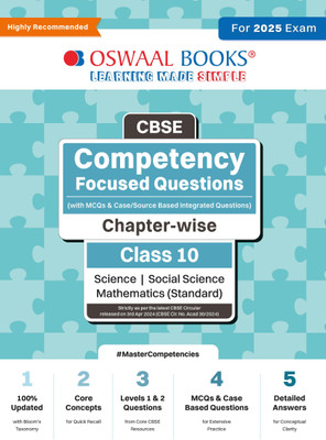 Oswaal Cbse Competency Focused Questions (with MCQS & Case/Source Based Integrated Questions) | Chapter-Wise | Class 10 | Science | Social Science | Mathematics (Standard)(English, Paperback, unknown) Oswaal Cbse Competency Focused Questions (with MCQS & Case/Source Based Integrated Questions) | Chapter-Wise | Class 10 | Science | Social Science | Mathematics (Standard)(English, Paperback, unknown)