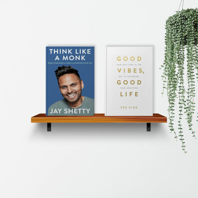 Think like a Monk + Good Vibe Good Life {Free Bookmark Inside}(Paperback, Jay Shetty, Vex King)