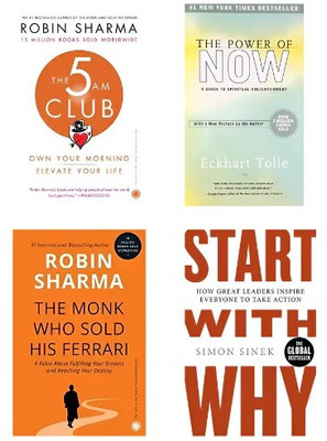 The 5 am Club + The Power Of Now + The Monk Who Sold His Ferrari + Start with Why (4 Book Combo)(Paperback, JMD BOOKS) The 5 am Club + The Power Of Now + The Monk Who Sold His Ferrari + Start with Why (4 Book Combo)(Paperback, JMD BOOKS)