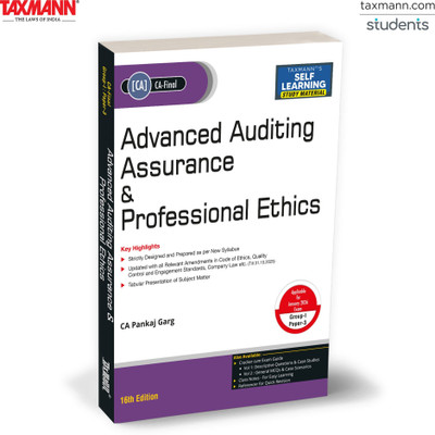 Taxmann's Advanced Auditing Assurance & Professional Ethics (Paper 3 | Audit | STUDY MATERIAL) – Updated | Exam-focused | Self-learning Guide for CA Final | Jan. 2026 Exams(Paperback, CA Pankaj Garg)