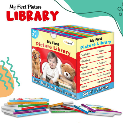 Lkg Class Picture Book Box Set (Red Edition) : Board Books For Children, All In One essential Board Book, Gift Set For Kids Picture Library Box Of 12 Board Books(Board Book, GO WOO)