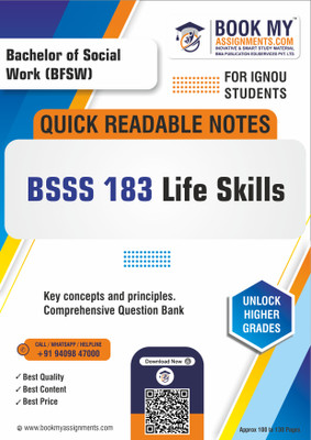 IGNOU BSSS 183 Life Skills Unlock Your Academic Potential with Quick Readable Notes - Utilizing Superior 80 GSM A4 Paper for Crisp, Clear Prints, Designed to Enhance Understanding and Retention for All Students - English Edition(Paperback, BMA Publication)