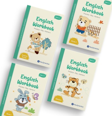 Key2Practice Pre-Primary English Grammar Activity Workbook (Set of 4)  - For Ages 4-7 yrs : 258 Worksheets, Combo of (Alphabets, Vowels and Sounds, Blends 1, Blends 2)(Paperback, Indu Jain)