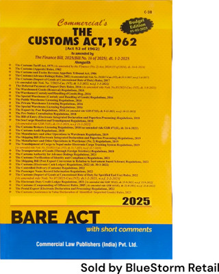 The Customs Act, 1962 - Bare Act | Commercial Law Publishers (India) Pvt. Ltd(Paperback, Commercial Law Publishers (India) Pvt. Ltd.)