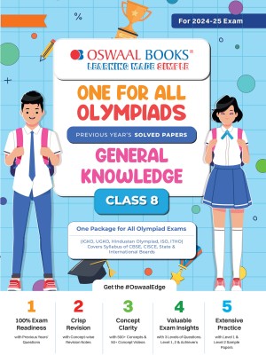 One For All Olympiad Class 8 GK Previous Years Solved Papers For 2024-25 Exam(Paperback, Oswaal Editorial Board)