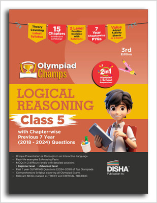 Disha Olympiad Champs Logical Reasoning Class 5 with Chapter-wise Previous 5 Year (2018 - 2022) Questions 2nd Edition | Complete Prep Guide with Theory, PYQs, Past & Practice Exercise |(Paperback, Disha Experts)