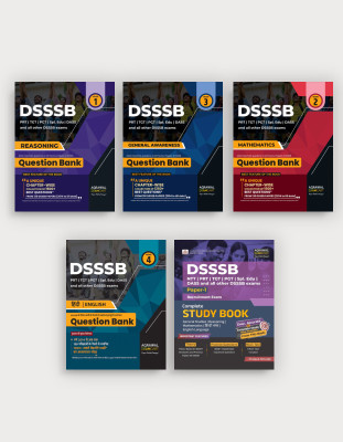Examcart DSSSB (Reasoning + Maths + General Awareness + Hindi / English Question Banks) + Guidebook by Prateek Shivalik Sir in English for 2025 Exam (5 Books Combo)(Paperback, Examcart Experts)