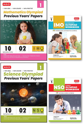 Mtg Class 1 International Mathematics Olympiad (IMO) and National Science Olympiad (NSO) [ 10 Previous Years Papers (2023-2019 Set A & B) + Work Book ]- Combo Pack (Set Of 4 Books)-Edition-2024-25(Paperback, MTG EXPEART TEAM)