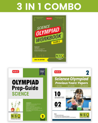 MTG Class-2 National Science Olympiad (NSO) Workbook, Prep-Guide & Previous Years Papers (PYQs) with Mock Test Paper (Set of 3 Books) - SOF Olympiad Books For 2025-26 Exam(Paperback, MTG Editorial Board)