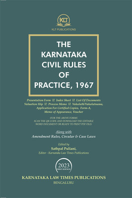 The Karnataka Civil Rules of Practice,1967(2023 Edition)(Paperback, Sathpal Puliani)