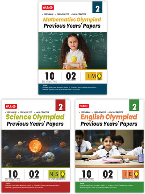MTG IMO-NSO-IEO Class-2 Olympiad Previous Years Papers (2023-2019 Set A & B) Mathematics, Science & English (Set of 3 Books) | Mock Test Papers with Sample OMR Sheet For 2024-25 Exam(Paperback, MTG Editorial Board)