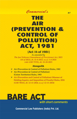 Air Prevention and Control of Pollution Act, 1981 As Amended by The Jan Vishwas (Amendment of Provisions) Act, 2023(Paperback, Commercial's)