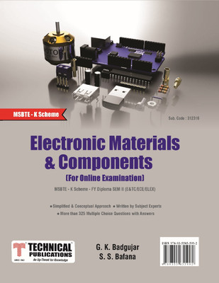 ELECTRONIC MATERIALS & COMPONENTS for Online Examination K Scheme (II - E&Tc/ECE/ELEX. - 312316)(Paperback, G. K. Badgujar, S.S. Bafana)