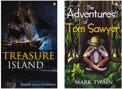 The Adventures of Tom Sawyer + Treasure Island (Set of 2 books)(Paperback, Mark Twain, Robert Louis Stevenson)