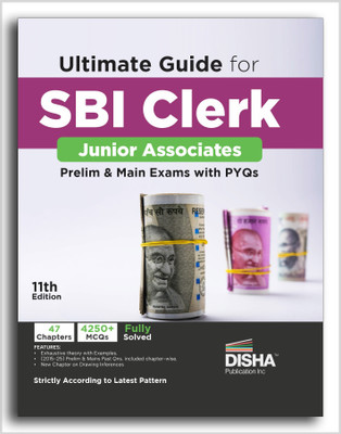 Disha Ultimate Guide for SBI Clerk Junior Associates Prelim & Main Exams with PYQs 11th Edition | 4000+ MCQs | Fully Solved | General Banking(Paperback, Disha Experts)