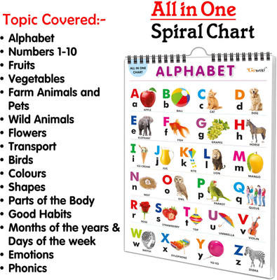 Ukg Class Picture Chart with 16 Topics : Alphabet, Numbers 1-10, Sha(English, Hardcover, unknown)