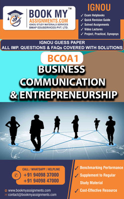 IGNOU BCOA1 Business Communication & Entrepreneurship m Preparetion Book for Ignou student (GUESS PAPER) | Customized Study Srategy.(Paperback, BMA Publication)