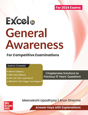 Excel in General Awareness (English) | Topicwise 1800+ MCQs | 10 Years Previous Solved Papers of IBPS PO & Clerk, SBI PO, SSC CGL & RRB NTPC (Tier I & II) | Other Competitive Exams(Paperback, Meenakshi Upadhyay, Arun Sharma)