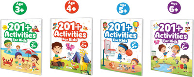 Fun Learning Adventure : 201+ Activities for Kids (Ages 3-6) :- Children’s learning exercises, Activity books for young learners, Kids educational workbook | Pack of 4 Activity books(Paperback, GO WOO)