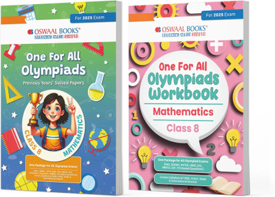 One For All Olympiad Class 8 Solved Papers + Workbook Maths (2 Books) For 2025 Exam(Product Bundle, Oswaal Editorial Board)