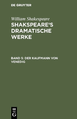 Der Kaufmann von Venedig(German, Hardcover, Shakespeare William)